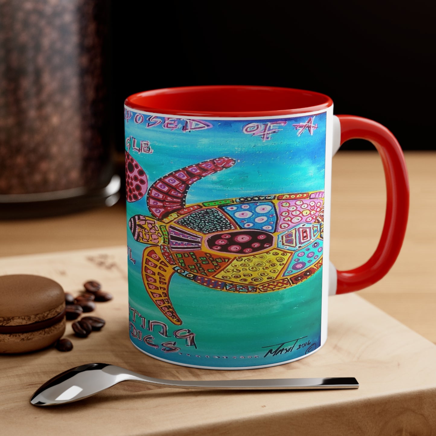 Turtle Tango Accent Coffee Mug, 11oz