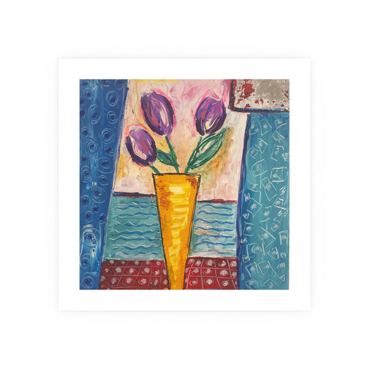 Flowers for Mum (Yellow Vase on Window Sill) - Prints - Various Sizes