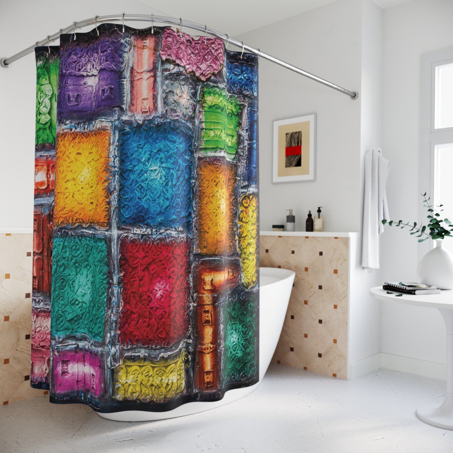 Mosaic Mindscape Polyester Shower Curtain