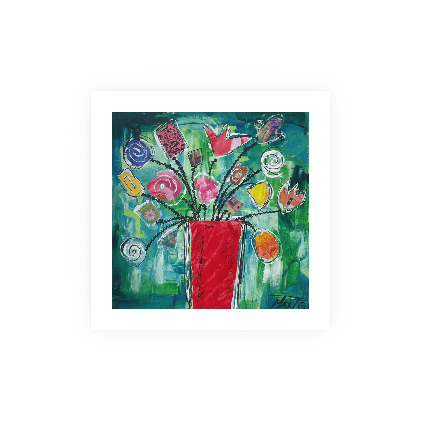 Flowers for Mum (Flowers in Red Vase)  - Prints - Various Sizes