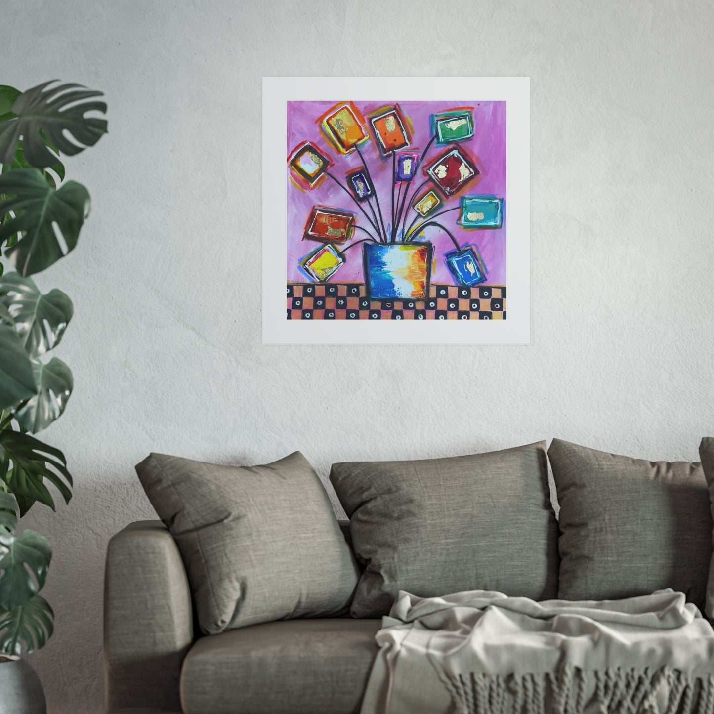 Flowers for Mum (Blue-Orange Vase with Flowers) - Prints - Various Sizes