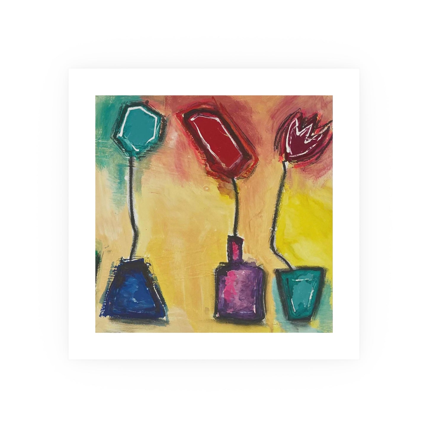 Flowers for Mum (Triple Vase 3)  - Prints - Various Sizes